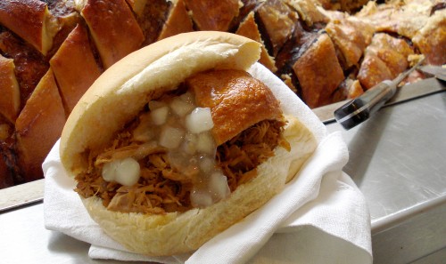 A delicious hog roast roll! Simply the best pulled pork!